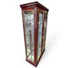 Image 3 : Red Veneer Ornate Empire Style Display Cabinet; Rope Trim, Mirrored, Glass Shelved, Lit & Mirror Top