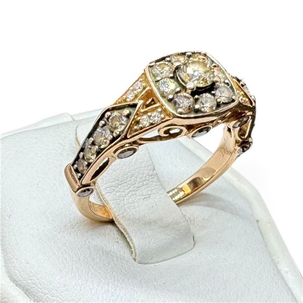 Le Vian 14KT Rose Gold & Diamond Ring - Size 8  * Total weight: 4.2 grams (35 diamonds)
