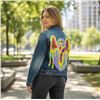 Image 1 : Original Paul Johnny Wearable Art Jacket Hand Stitched Flannel & Denim with COA First Nations Design