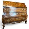 Image 2 : Antique 18th Centruy Dutch Bombe Bureau  Floral Marquetry, Burr Walnut, 43x21x44"