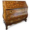 Image 4 : Antique 18th Centruy Dutch Bombe Bureau  Floral Marquetry, Burr Walnut, 43x21x44"