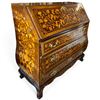 Image 6 : Antique 18th Centruy Dutch Bombe Bureau  Floral Marquetry, Burr Walnut, 43x21x44"