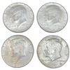 Image 2 : 4 US 1964 "Kennedy" Silver Half Dollar Coins - 90% Silver - Circulated
