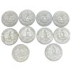 Image 1 : 10 US 1960s "Washington" Silver Quarters - 90% Silver - 1964 and Earlier * Circulated