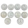 Image 1 : 10 US 1960s "Washington" Silver Quarters - 90% Silver - 1964 and Earlier * Circulated