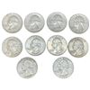 Image 2 : 10 US 1960s "Washington" Silver Quarters - 90% Silver - 1964 and Earlier * Circulated