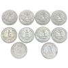 Image 1 : 10 US 1960s "Washington" Silver Quarters - 90% Silver - 1964 and Earlier * Circulated
