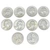 Image 2 : 10 US 1960s "Washington" Silver Quarters - 90% Silver - 1964 and Earlier * Circulated