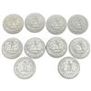 Image 1 : 10 US 1960s "Washington" Silver Quarters - 90% Silver - 1964 and Earlier * Circulated