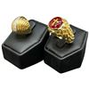 Image 2 : Two 18KT Gold Plated Rings - Ladies Domed Crystal Ring (size 4) and Man's Cross Embedded Ring (size 