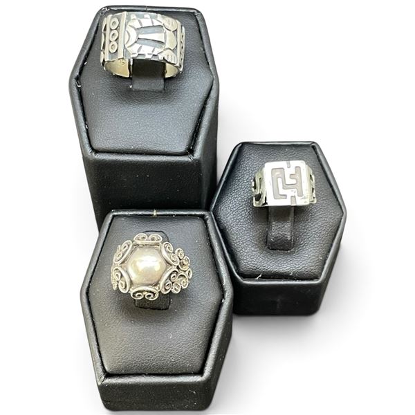 3 Vintage Sterling Silver Rings - Total weight: 13.3 grams
