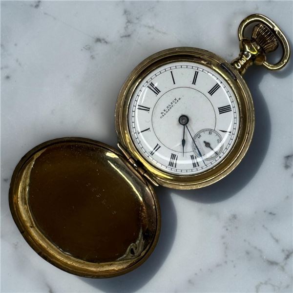 Antique Gold Filled Ladies Pocket Watch - 34mm Fortune Case (Possibly a Longines movement) D.E. Blac