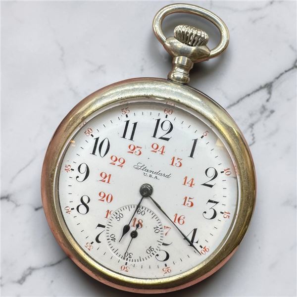 1910 "New York Standard-Model BF" Pocket Watch - Size 12s Silveroid Case
