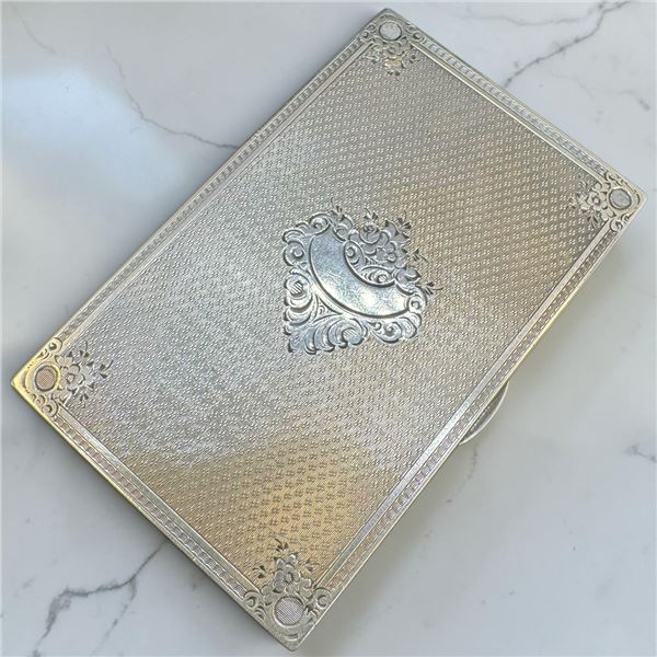 Vintage Silver Calling Card Case with Engine Turned Engraving - Said to be tested Sterling * Total w