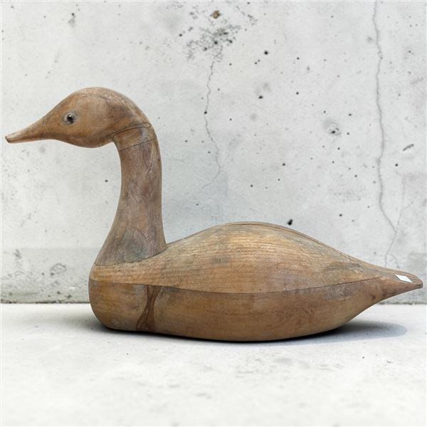 Vintage Wood Carved Decorative Duck Decoy 13" Long and 10" Tall