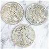Image 2 : 3 Antique US "Walking Liberty" Silver Half Dollar Coins - 90% Silver - (1920, and dates worn off) *