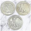 Image 1 : 3 US 1940s "Walking Liberty" Silver Half Dollar Coins - 90% Silver - (1942, 1945, & 1 date worn off)