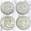 Image 2 : 4 US 1950 "Franklin" Silver Half Dollar Coins - 90% Silver * Circulated