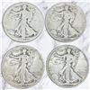 Image 1 : 4 US 1930s "Walking Liberty" Silver Half Dollar Coins - 90% Silver - (1934, 2 x 1936, & 1937) * Circ