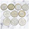 Image 1 : 10 US 1960s Kennedy Silver Half Dollar Coins - 40% Silver (1965 - 1969) Circulated