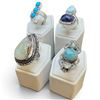 Image 1 : 4 New Gemstone & Crystal Rings * all stamped .925 * (Turquoise, Amethyst, and Agate ) Longest ring f