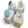 Image 1 : 4 New Gemstone & Crystal Rings * all stamped .925 * (Larimar, Amethyst, and Rose Quartz ) Longest ri