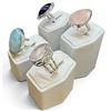 Image 3 : 4 New Gemstone & Crystal Rings * all stamped .925 * (Larimar, Amethyst, and Rose Quartz ) Longest ri