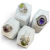 Image 2 : 4 New Gemstone Widow Maker Rings (Poison Compartment) * all stamped .925 * (Peridot and Amethyst ) L