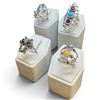 Image 1 : 4 New Gemstone & Crystal Rings  * all stamped .925 * (Turquoise, Amethyst Crystal, Opal, and Garnet 