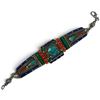 Image 3 : Set of Tibetan Silver Natural Gemstone & Mosaic Jewelry - Necklace, Bracelet and Ring (ring is stamp