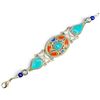 Image 2 : Tibetan Silver Natural Gemstone & Mosaic  Bracelet & Ring (ring face is 35 x 35mm and bracelet is 29
