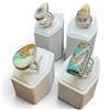 Image 1 : 4 New Gemstone & Agate Rings * all stamped .925 * (Ocean Jasper, Copper Turquoise, and Picture Jaspe