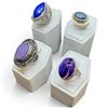 Image 1 : 4 New Gemstone & Crystal Rings * all stamped .925 * (Botswana Agate, Lapis, Druzy, and Labradorite )