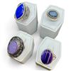 Image 2 : 4 New Gemstone & Crystal Rings * all stamped .925 * (Botswana Agate, Lapis, Druzy, and Labradorite )