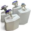 Image 3 : 4 New Gemstone & Crystal Rings * all stamped .925 * (Botswana Agate, Lapis, Druzy, and Labradorite )
