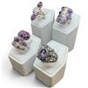 Image 1 : 4 New Gemstone & Crystal Rings * all stamped .925 * (Cabochon and Faceted Amethyst Crystal ) Longest