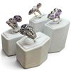 Image 3 : 4 New Gemstone & Crystal Rings * all stamped .925 * (Cabochon and Faceted Amethyst Crystal ) Longest