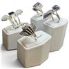Image 3 : 4 New Gemstone & Crystal Rings * all stamped .925 * (Cabochon and Faceted Amethyst, Moonstone & Agat
