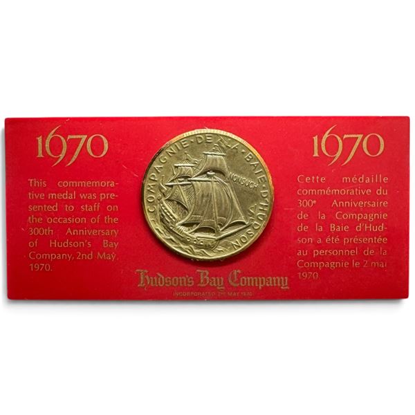 1670-1970 Hudson's Bay Bronze Commemorative Medalion - Commemorating 300 Years of the Hudson's Bay C
