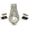 Image 2 : .925 Silver Vintage Mexican Purse Key Hook & Cufflinks (Monogram "A") * Total weight: 42.7 grams