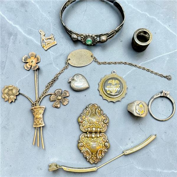 47 Grams of Scrap Sterling Silver (a few stones) - 47 grams total weight