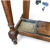 Image 8 : Victorian Oak Hall Stand w Aesthetic Movement Tile Inserts & Beveled Mirror 39x13x92"