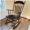 Image 1 : Wooden Rocking Chair w Five-Spindle Back & Turned Arms