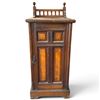 Image 2 : Victorian Walnut Bedside Cabinet w Gallery Rail & Burl Inlay 15.5x15x36"