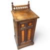 Image 3 : Victorian Walnut Bedside Cabinet w Gallery Rail & Burl Inlay 15.5x15x36"