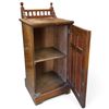 Image 4 : Victorian Walnut Bedside Cabinet w Gallery Rail & Burl Inlay 15.5x15x36"