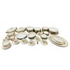 Image 3 : Limoges Elite Works Porcelain Dinnerware Service w Gold Greek Key Trim 77 Pieces