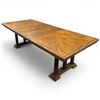 Image 3 : French Oak Refectory-Style Dining Room Table with 2 Leaves 68x44x30" Plus Two 15: Leaves