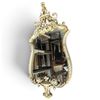 Image 3 : Rococo Style Carved & Gilt Wood Shield-Shaped Wall Mirror w Elaborate Crest
