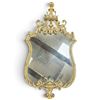 Image 4 : Rococo Style Carved & Gilt Wood Shield-Shaped Wall Mirror w Elaborate Crest